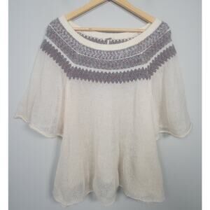 Free People S Ivory Loch Lomad Flutter Sleeve Mohair Blend Sweater
